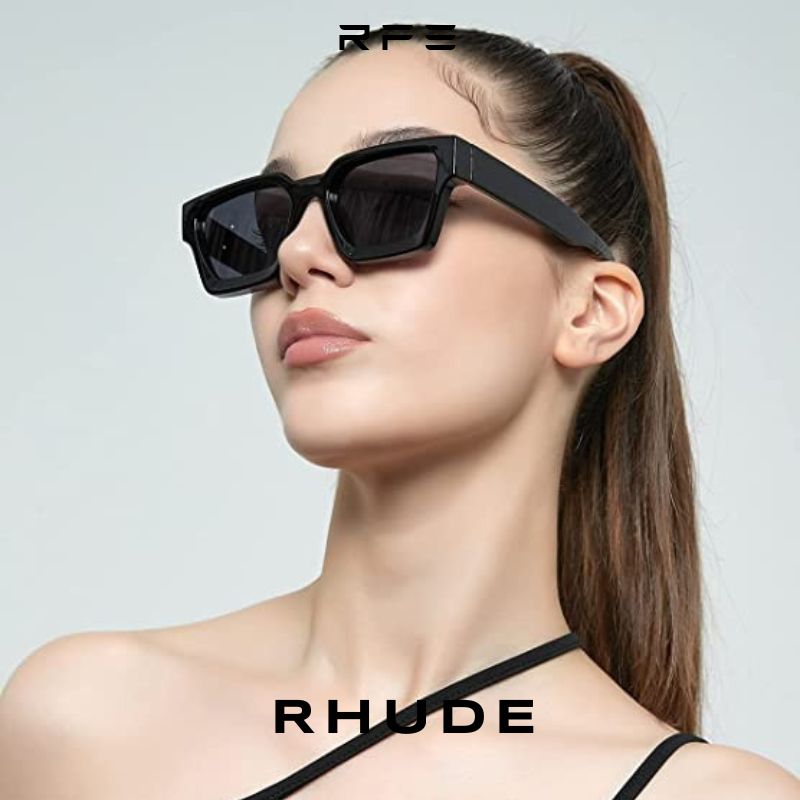 Rhude Retro Polarized Sunglasses | Lush Crate Eyewear, Rhude - Clear/Blue
